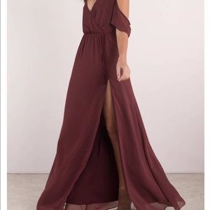 Floor Length Wine Maxi Dress-  New with Tags